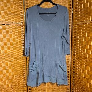 LOGO by Lori Goldstein Gray Tunic with Pockets